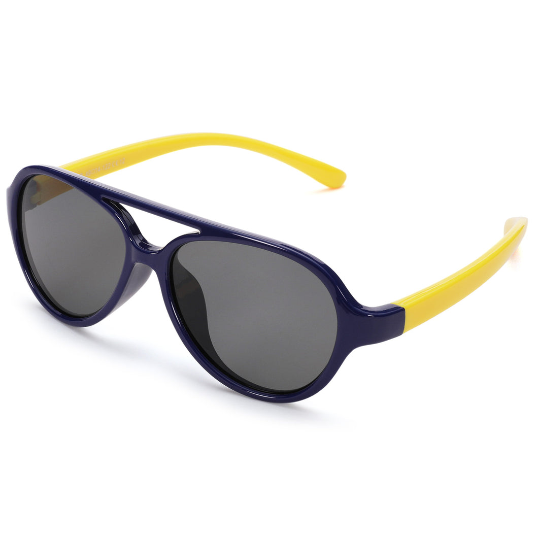 Pro Acme Polarized TPEE Durable Aviator Kids Sunglasses for Boys Girls Soft Rubber Flexible Frame Protective Eyewear Age 3-8