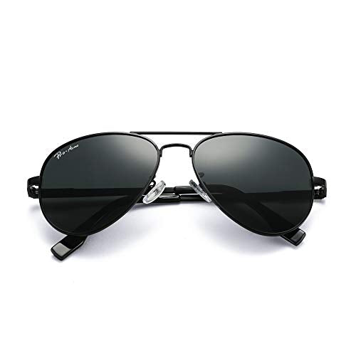 Pro Acme Polarized Aviator Sunglasses for Men and Women 100% UV Protection, 58mm (Black Frame/Black Lens)