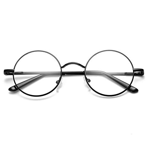 COASION Vintage Round Clear Glasses Small Metal Frame Non Prescription Lens Eyeglasses
