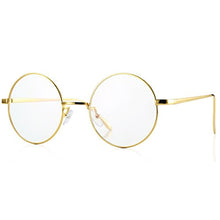 Load image into Gallery viewer, Pro Acme Retro Round Metal Frame Clear Lens Glasses Non-Prescription(Gold Frame/Clear Lens)
