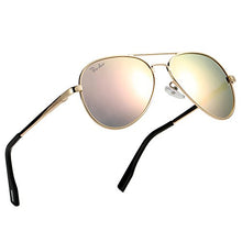 Load image into Gallery viewer, Pro Acme Small Polarized Aviator Sunglasses for Adult Small Face and Junior,52mm (Gold Frame/Pink Mirrored Lens)
