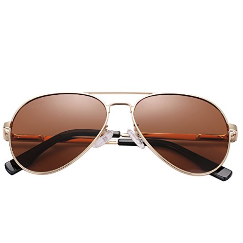 Polarized Aviator Sunglasses for Small Face Women Men, 100% UV400  Protection, 52MM (Black/Black Lens)