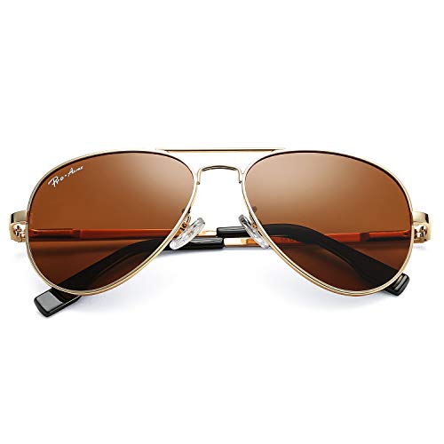 Pro Acme Polarized Aviator Sunglasses for Men and Women 100% UV Protection,  58mm (Black Frame/Black Lens)
