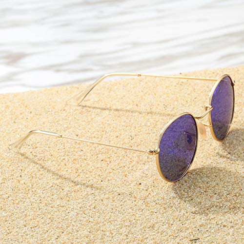 Pro Acme Small Round Metal Polarized Sunglasses for Women Retro Design