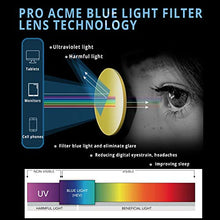 Load image into Gallery viewer, Pro Acme Blue Light Blocking Glasses Retro Round Computer Game Glasses for Women Men Anti Eye Strain Headache (Sleep Better) (Gold)
